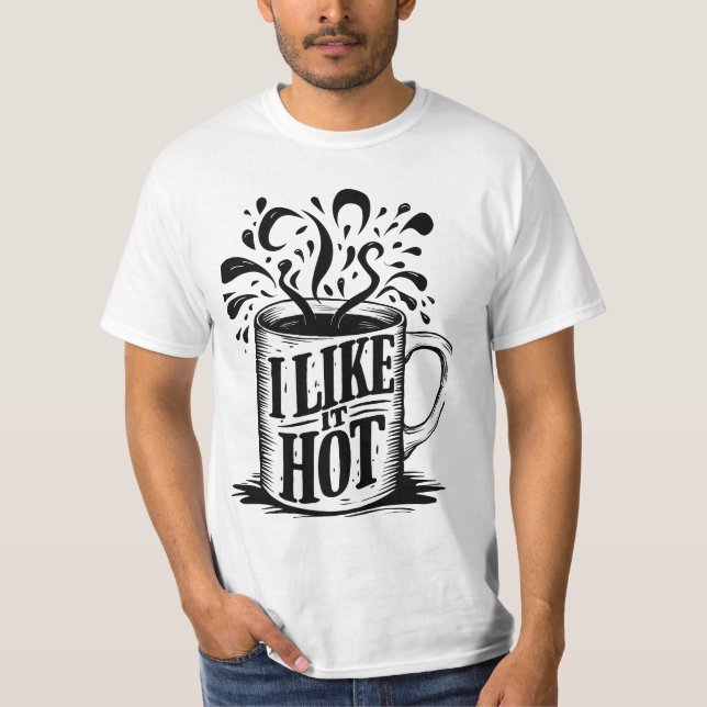 Kaffe mugg - jag tycker om hett t shirt (Framsida)