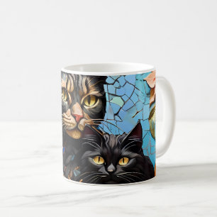 Kaffe Mugg Kat Mosaic-glasdesigner Mugg