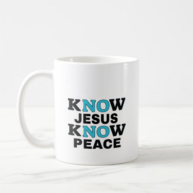 Kaffe Mugg: Know Jesus Know Peace Kaffemugg (Vänster)