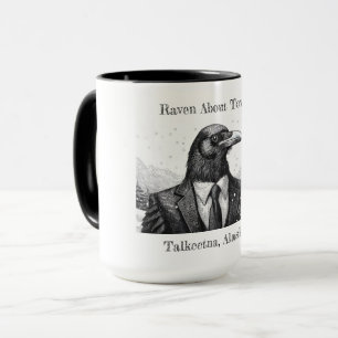 Kaffe mugg, korp om staden - Talkeetna Alaska. Mugg