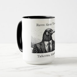 Kaffe mugg, korp om staden - Talkeetna Alaska. Mugg