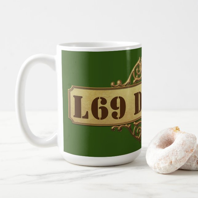 kaffe mugg ’L69-logotyp för utformning’ (Med munk)