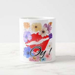 kaffe mugg: läppar och blommor jumbo mugg
