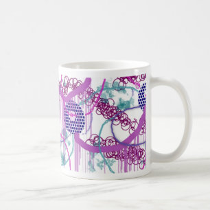 Kaffe Mugg med Abstraktens Lila