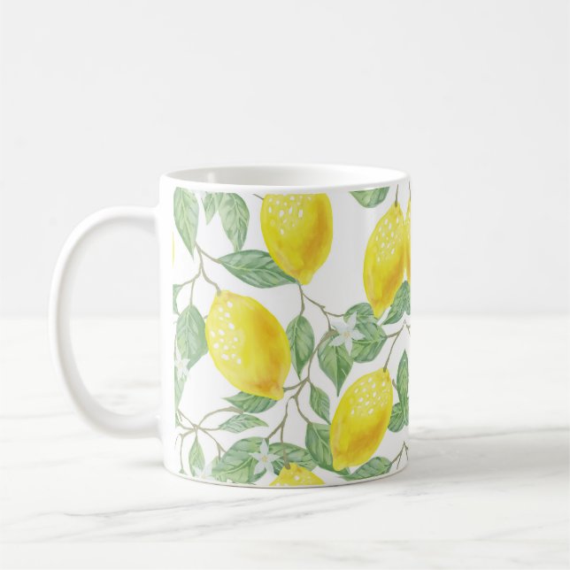 Kaffe Mugg med artiskt Designat citronvin (Vänster)