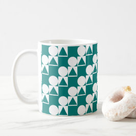 Kaffe Mugg med cirkel, triangel och kvadrat Mönste