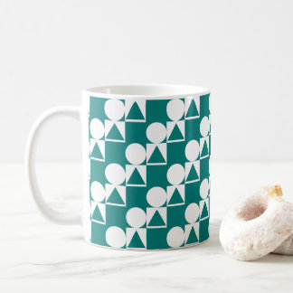 Kaffe Mugg med cirkel, triangel och kvadrat Mönste