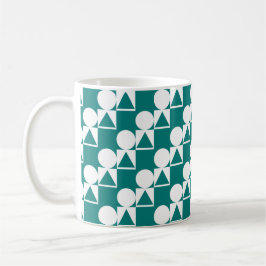 Kaffe Mugg med cirkel, triangel och kvadrat Mönste