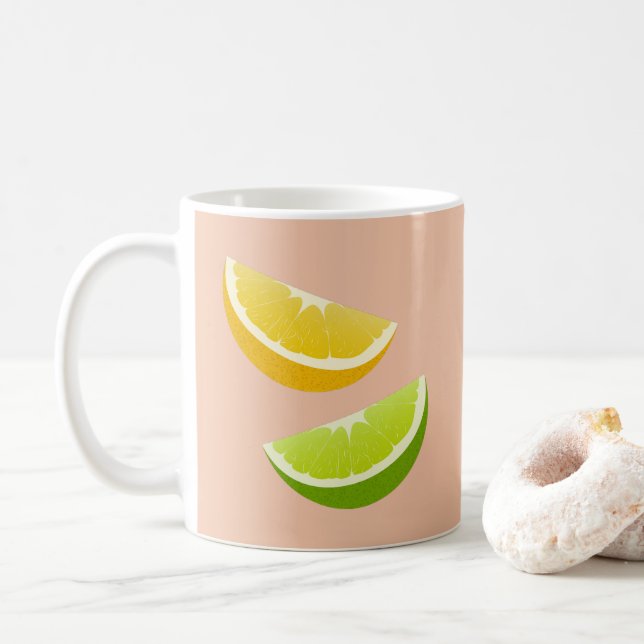 Kaffe Mugg med citron- och kalkskivor (Med munk)
