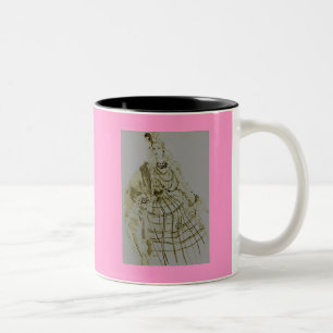 Kaffe Mugg med Dam-design som kan användas på ett