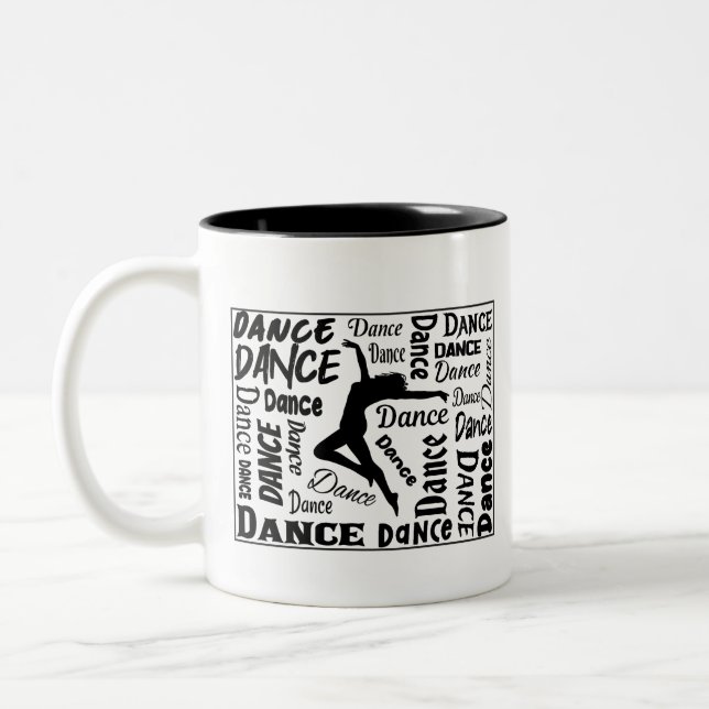Kaffe mugg med Dance-design på den. Du kommer att  (Vänster)