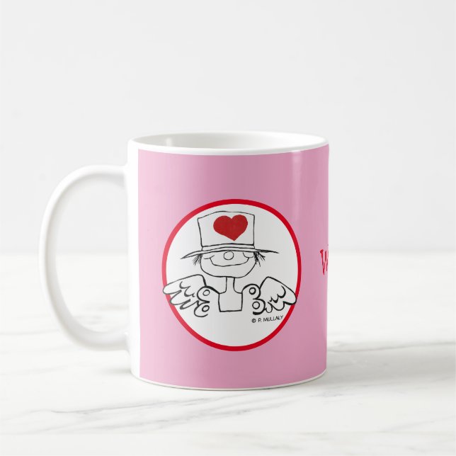 Kaffe Mugg med dekorerat hjärta (Vänster)