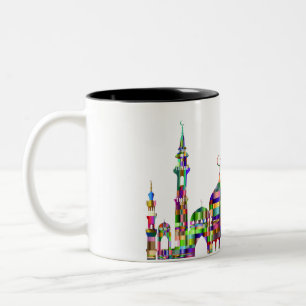 Kaffe mugg med färglös, prismatisk moskédesign