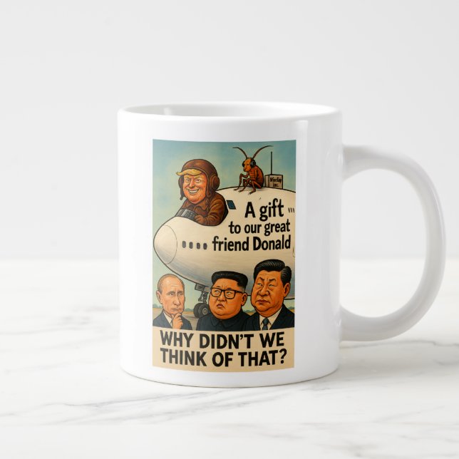 Kaffe mugg med flygplanstrumpan från Qatar. Jumbo Mugg (Höger)