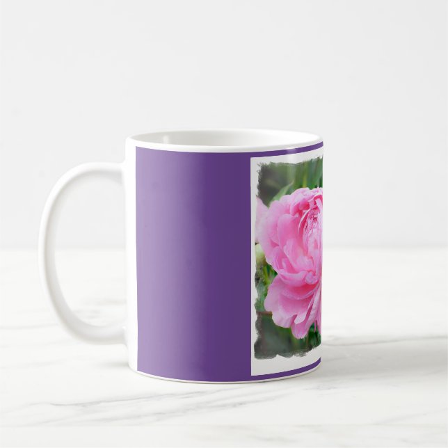Kaffe Mugg med fotografi av Rosa Peonies (Vänster)