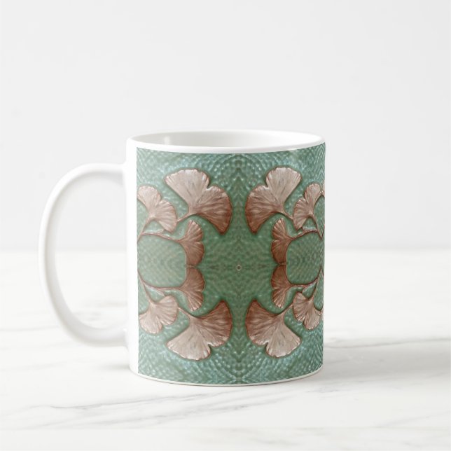 Kaffe Mugg med Gingko löv design (Vänster)