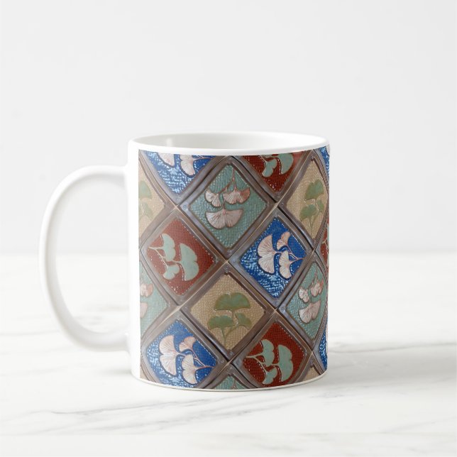 Kaffe Mugg med Gingko löv design (Vänster)