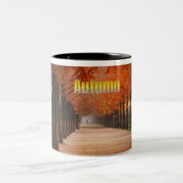 Kaffe Mugg med hösttema på hög höjd