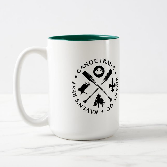 Kaffe mugg med kanoträv som korsas med Paddel (Vänster)