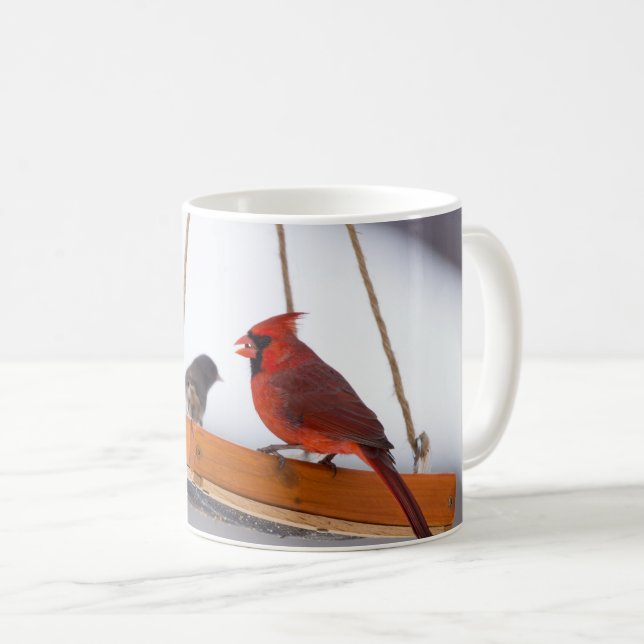 Kaffe mugg med kardinal och Juncos (Framsida höger)
