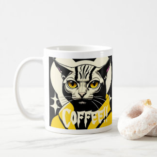 Kaffe mugg med katt i en robe