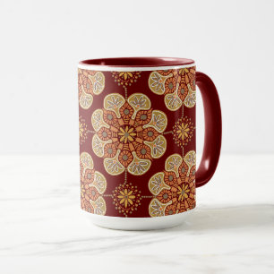 Kaffe Mugg med medallioner ocher vid vin