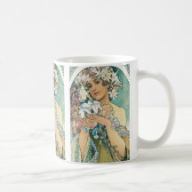 Kaffe mugg med Mucha-design