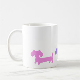 Kaffe Mugg med pastel Dachshund-valpar