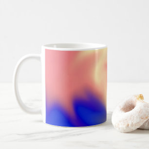 Kaffe mugg med persiko-, gult- och blåsslam
