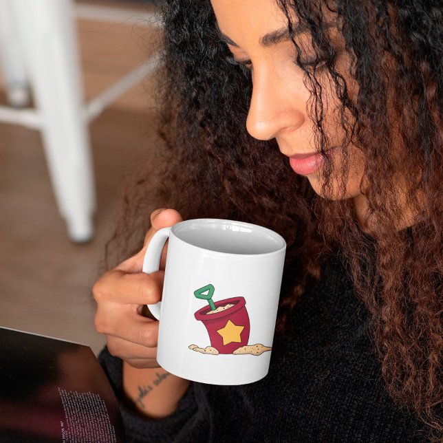 Kaffe Mugg med persikohink och Shovel-kaffe (Skapare uppladdad)