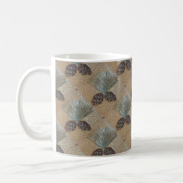 Kaffe Mugg med Pinecone Design (Vänster)