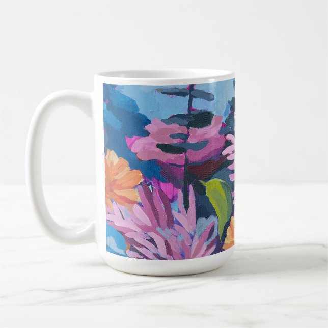 Kaffe Mugg med pulserande blommigt (Vänster)