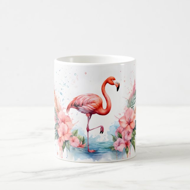 Kaffe mugg med rosa flamingo tryckt (Center)