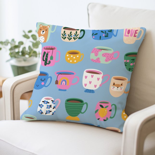 Kaffe Mugg Mönster Pillow Kudde (Skapare uppladdad)