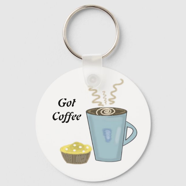 Kaffe Mugg och Muffin Nyckelring (Framsida)