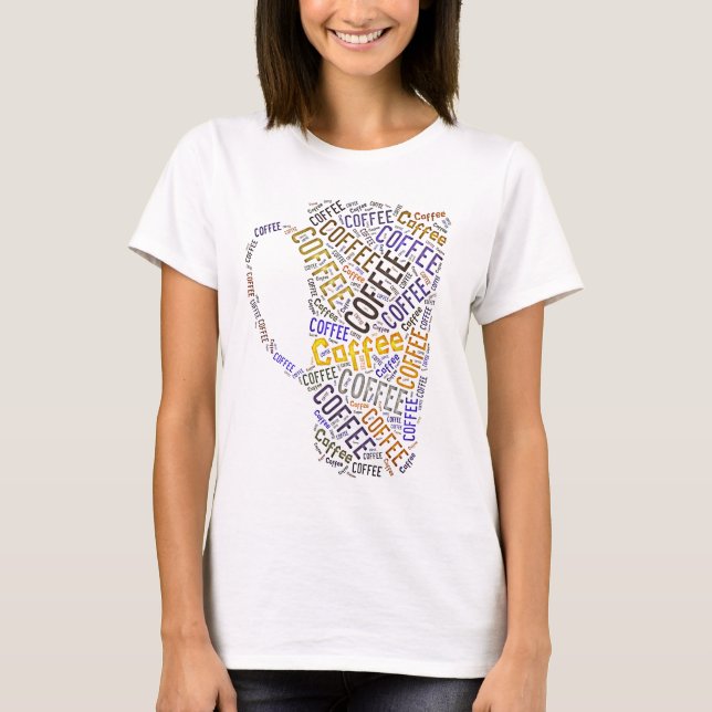Kaffe Mugg Ord Art Tee (Framsida)