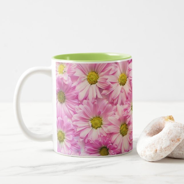 Kaffe Mugg - Rosa Gerbera Daisy (Med munk)