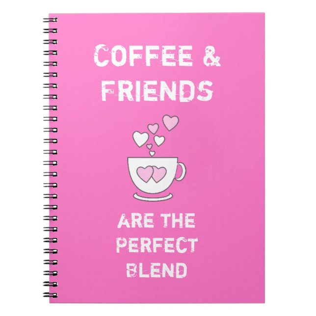 Kaffe mugg shock rosa anteckningsbok med spiral (Framsidan)