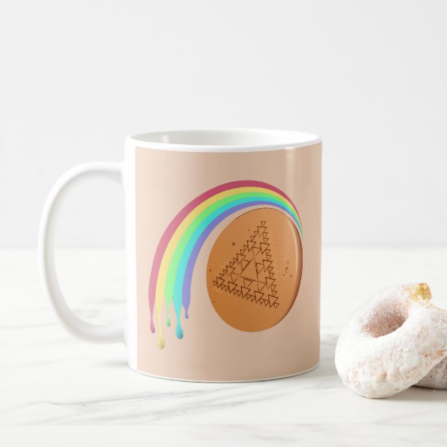 Kaffe Mugg Spame Dalgona Triangle Smälter Rainbow (Med munk)