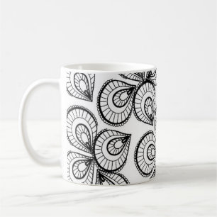 Kaffe Mugg - Svartvit design Mönster