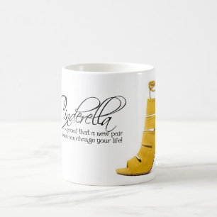 Kaffe Mugg Tea Kopp Cinderella Gult Shoes Quote