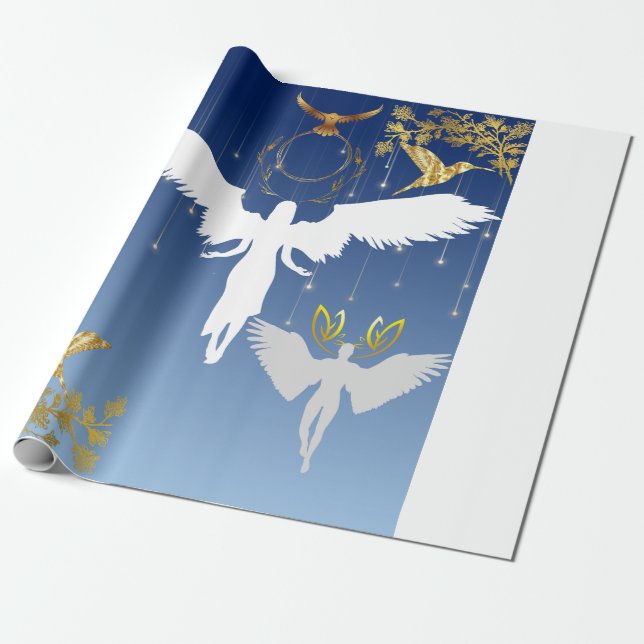 kaffe mugg: vackra och glaciösa änglar presentpapper (Utrullad)