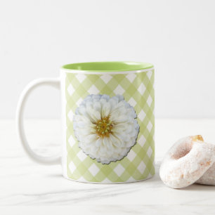 Kaffe Mugg - vit zinnia på Lattice
