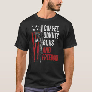 Kaffe Munkar Vapen Frihet Vapen Ar15 Usa På Baksid T Shirt