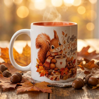 Kaffe Mysigt & Ekollons Däggdjurs Mugg – Höst vatt