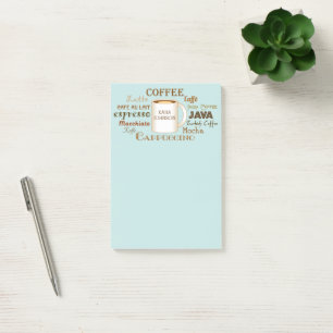 Kaffe Namn Personlig Aqua Post IT Notes Post-it Block