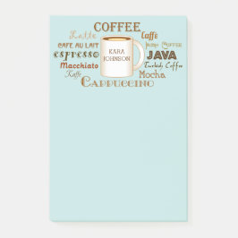 Kaffe Namn Personlig Aqua Post IT Notes Post-it Block