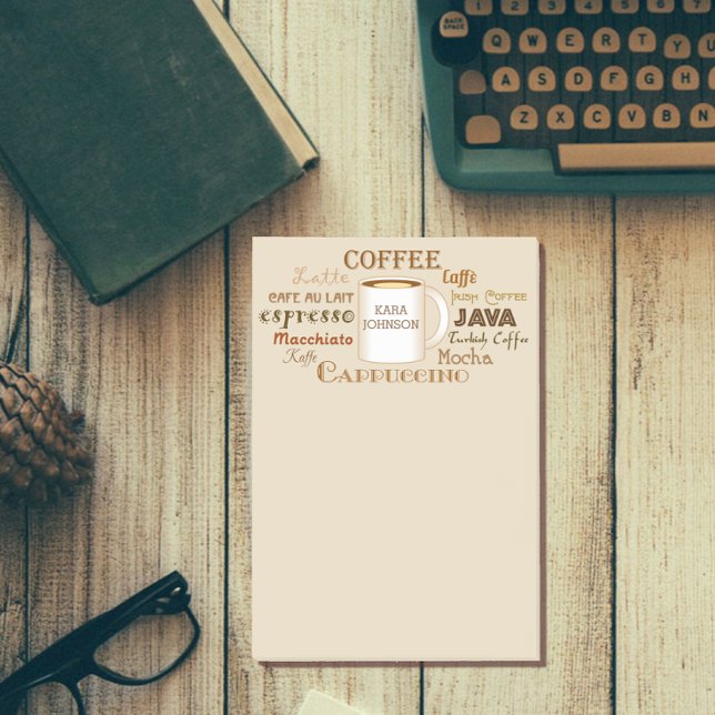 Kaffe Namn Personlig Tan Post IT-anteckningar Post-it Block (Skapare uppladdad)