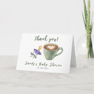Kaffe Nappflaska Baby Shower Tack Kort
