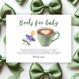 Kaffe Nappflaska Båge Bebis shower Böcker för bebi Tilläggskort